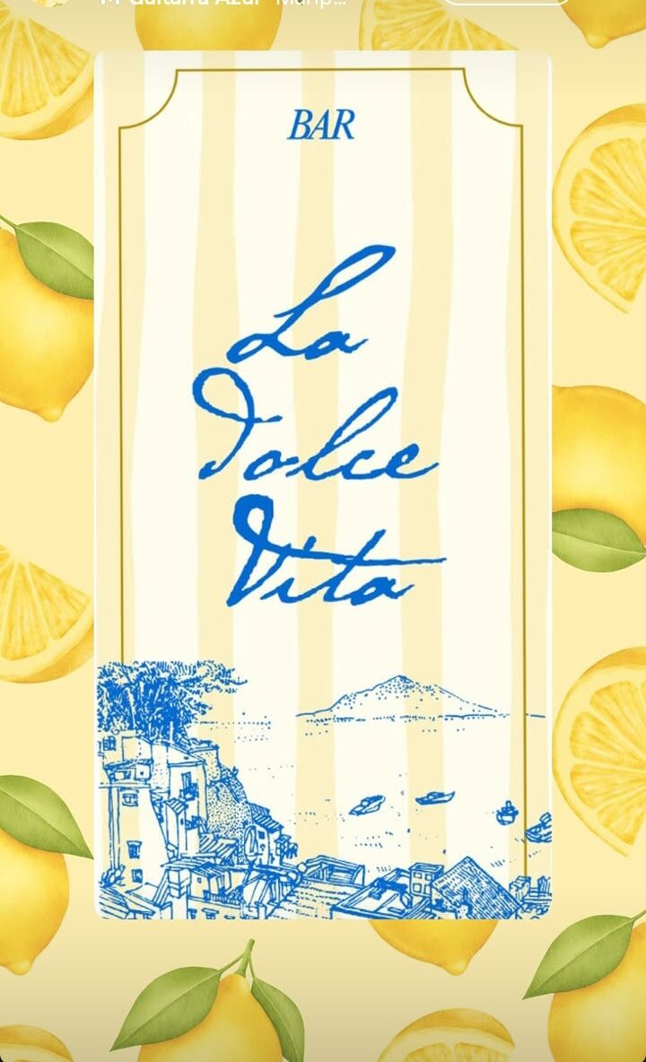Carte du bar La Dolce Vita